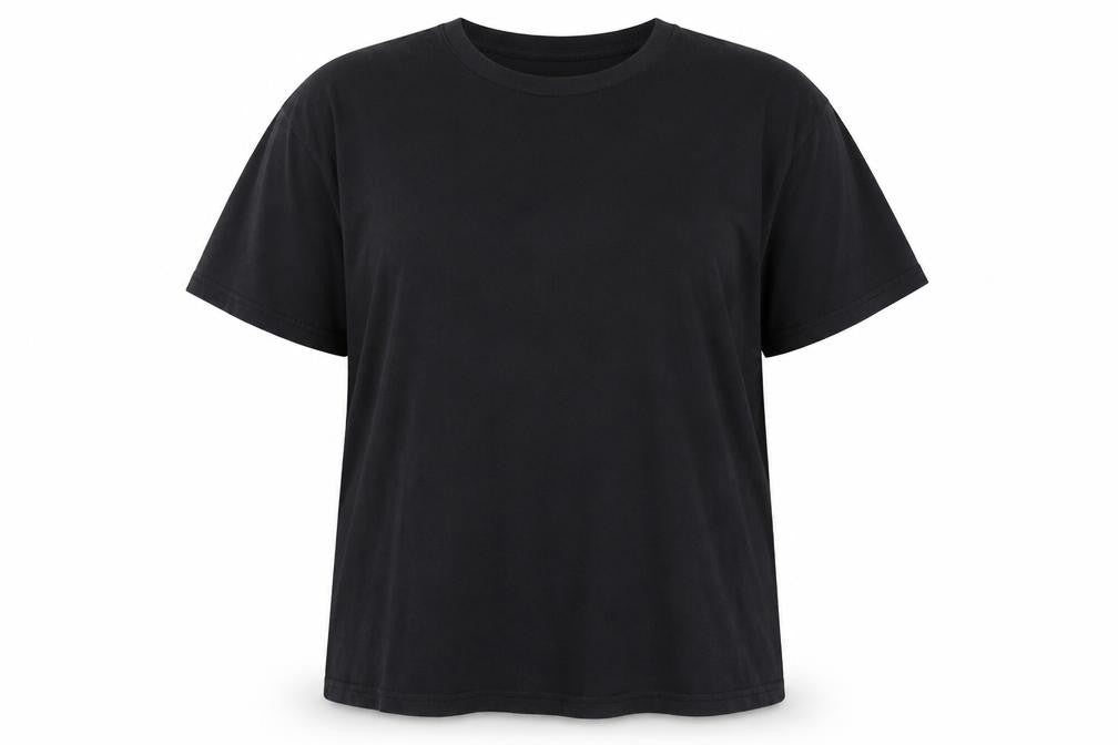 PRETTYLITTLETHING Womens Black Cotton Basic T-Shirt Size XL Round Neck - Angel Energy