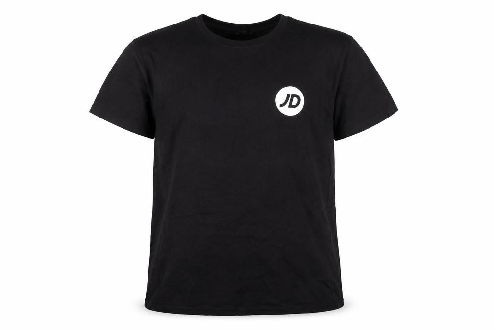 JD Girls Black Cotton Basic T-Shirt Size 8 Years Round Neck Pullover