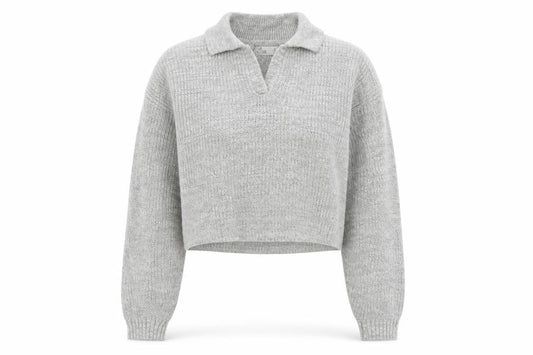 Hollister Womens Grey Collared Cotton Pullover Jumper Size S