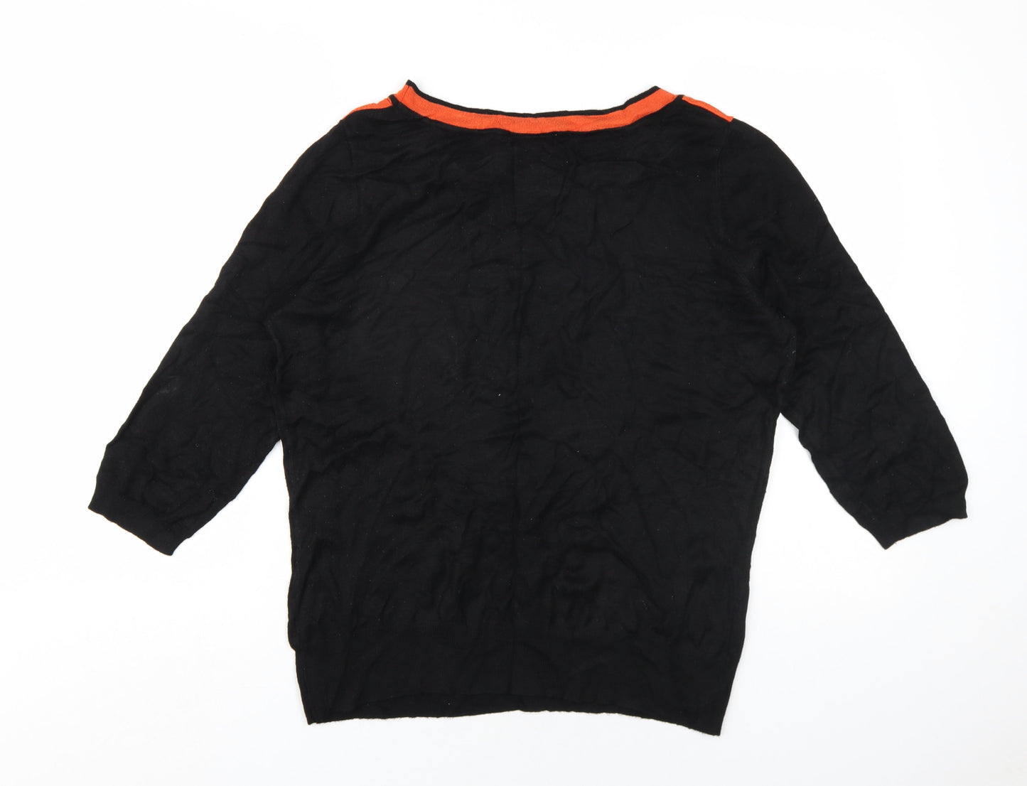 Wallis Womens Black Square Neck Polyester Pullover Jumper Size 16