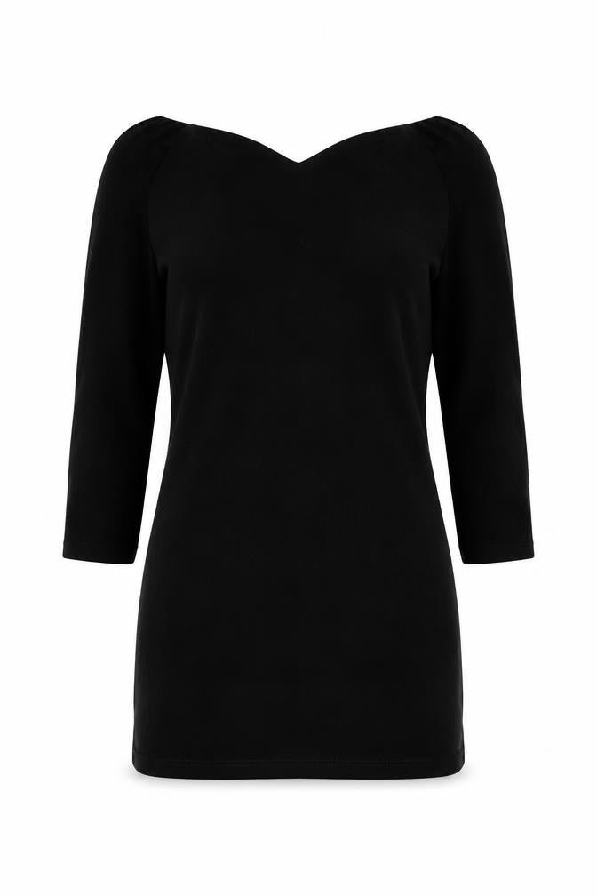 Motel Womens Black Cotton Mini Size S V-Neck Pullover