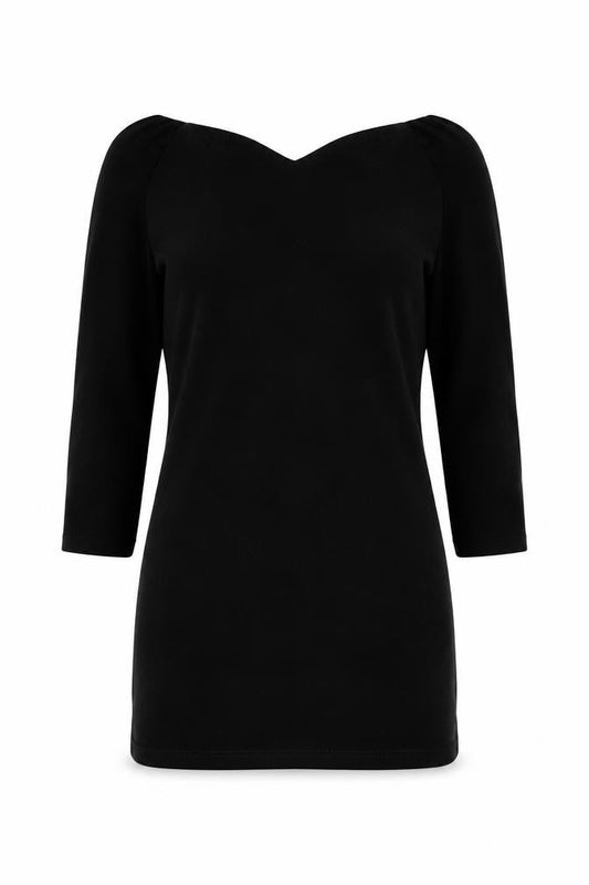 Motel Rocks Womens Black Cotton Mini Size S V-Neck Pullover
