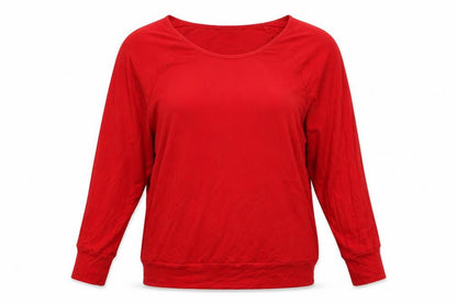Sonsandar Womens Red Viscose Basic Blouse Size 10 Round Neck