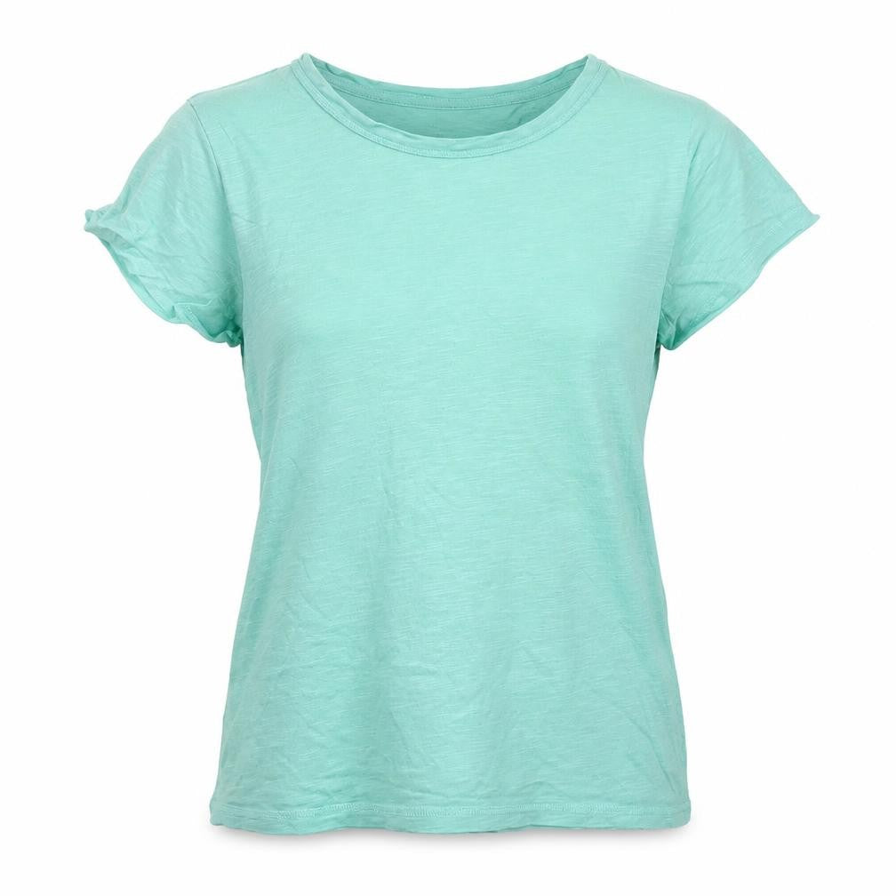 Thought Womens Green Cotton Basic T-Shirt Size 12 Round Neck