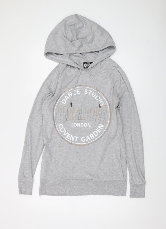 Pineapple Womens Grey Cotton Pullover Hoodie Size XS Pullover
