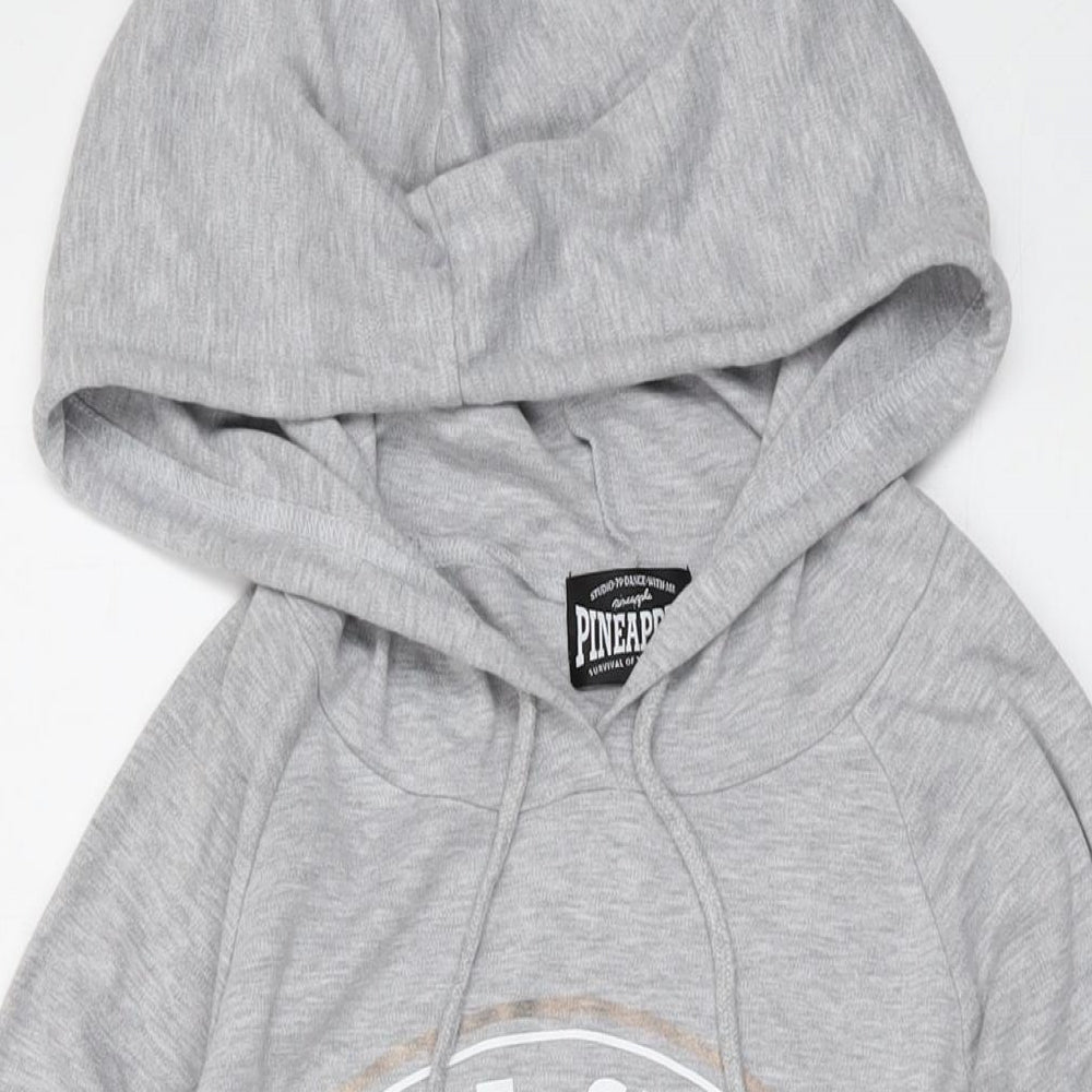 Pineapple Womens Grey Cotton Pullover Hoodie Size XS Pullover