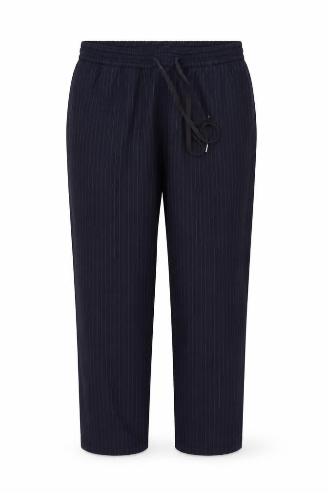 Gap Womens Blue Striped Polyester Trousers Size 4 L22 in Regular Drawstring