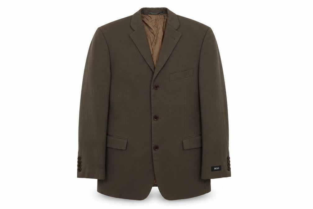 BOSS Mens Beige Wool Jacket Suit Jacket Size 40 Regular