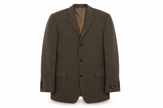 BOSS Mens Beige Wool Jacket Suit Jacket Size 40 Regular