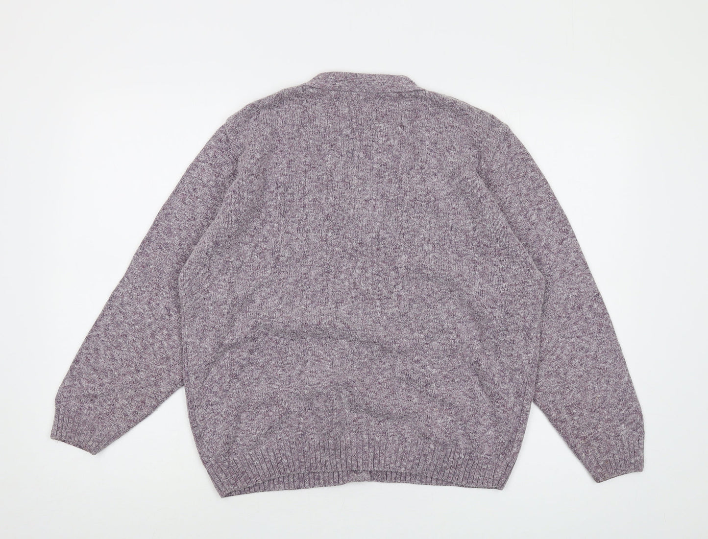 Berkertex Womens Purple V-Neck Acrylic Cardigan Jumper Size 14