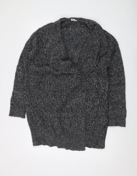Fillipa K Womens Grey V-Neck Nylon Cardigan Jumper Size S
