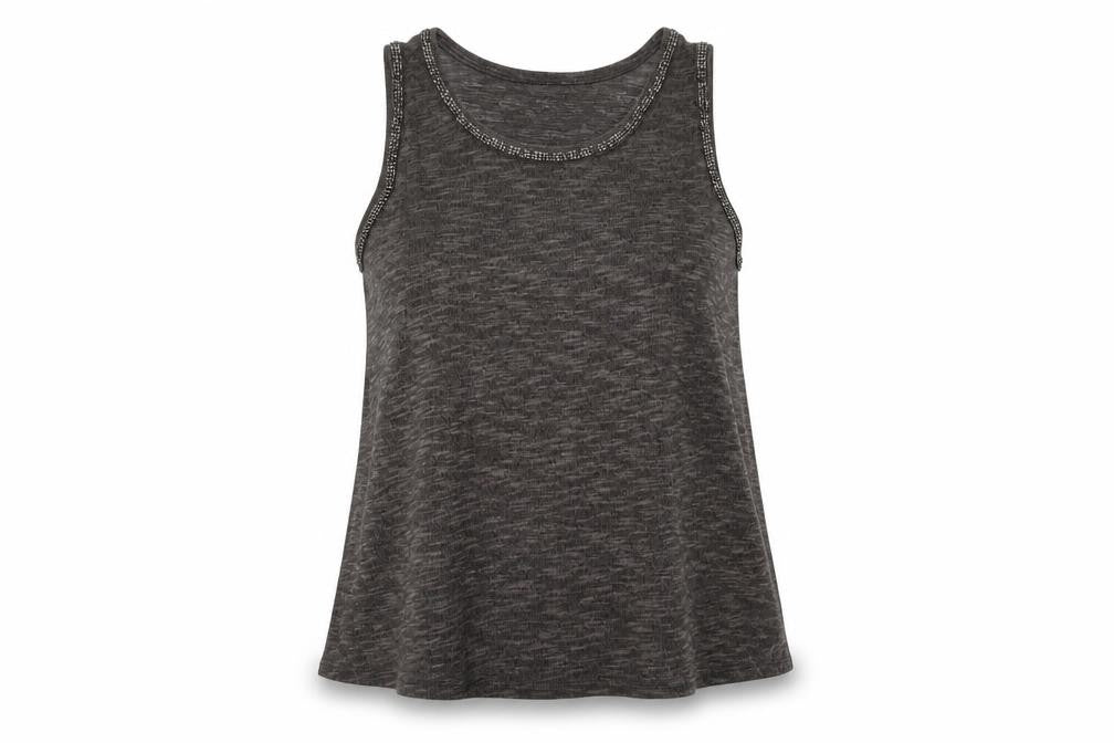 NEXT Womens Grey Polyester Tunic Tank Size 18 Boat Neck - Beaded Detail
