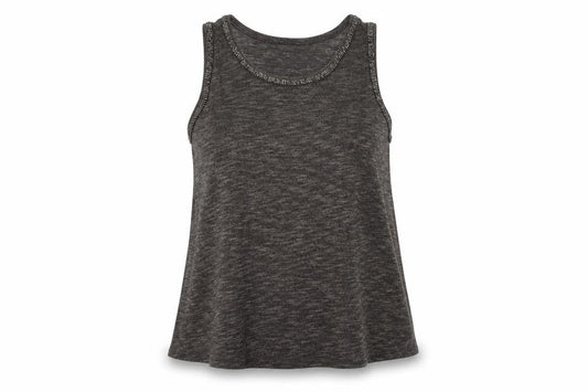 Next Womens Grey Polyester Tunic Tank Size 18 Boat Neck - Beaded Detail