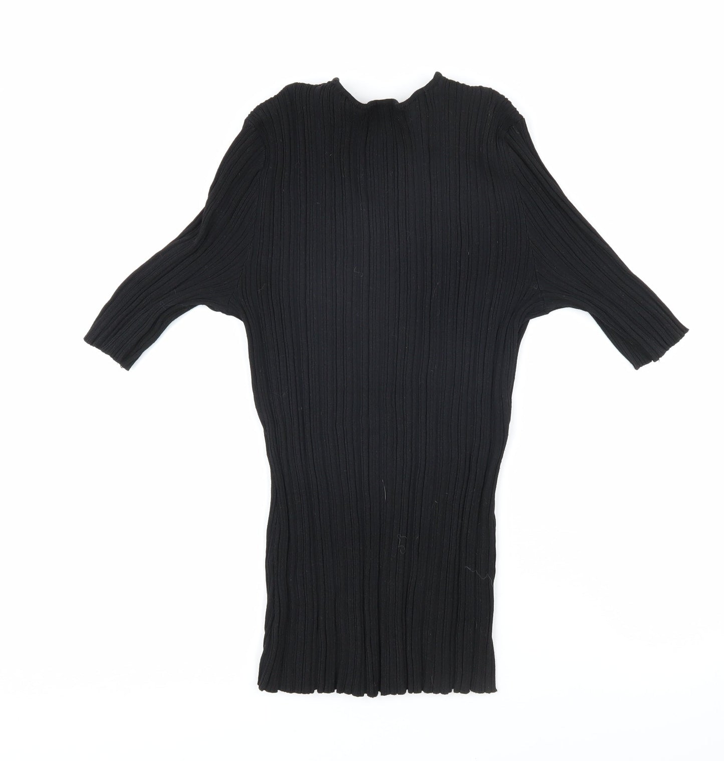 H&M Womens Black Round Neck Viscose Pullover Jumper Size S