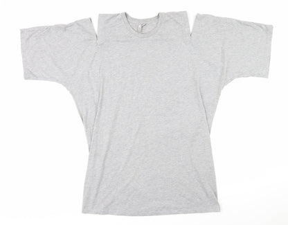 Additional front view of ASOS women’s green cotton basic t-shirt, size UK 8, round neck - cold shoulder