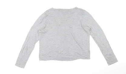 Next Womens Grey Boat Neck Cotton Pullover Jumper Size 14 - Snowman