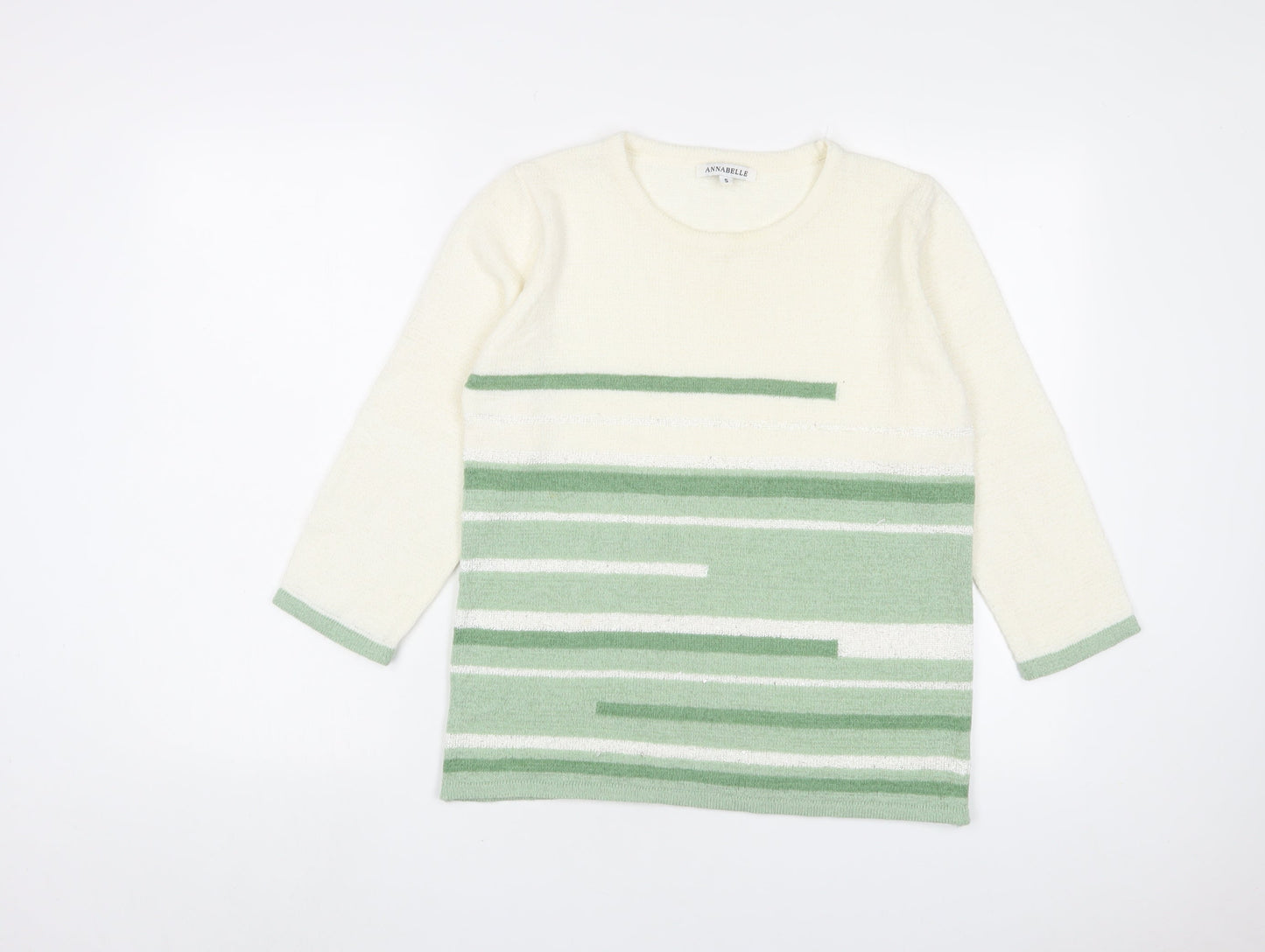 Annabelle Womens Green Crew Neck Acrylic Pullover Jumper Size S