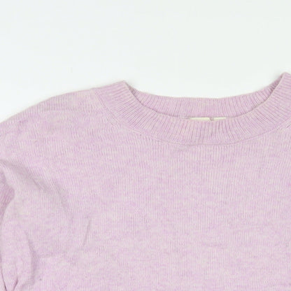 Gap Womens Purple Crew Neck Nylon Pullover Jumper Size S