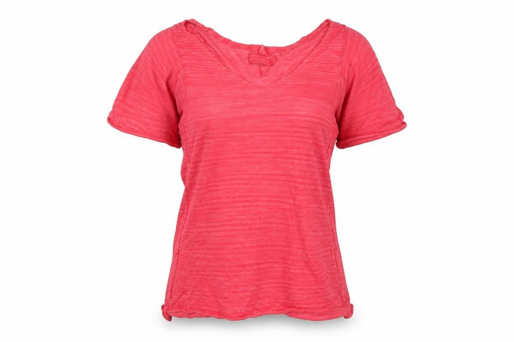 Kookai Womens Pink Cotton Basic T-Shirt Size S V-Neck