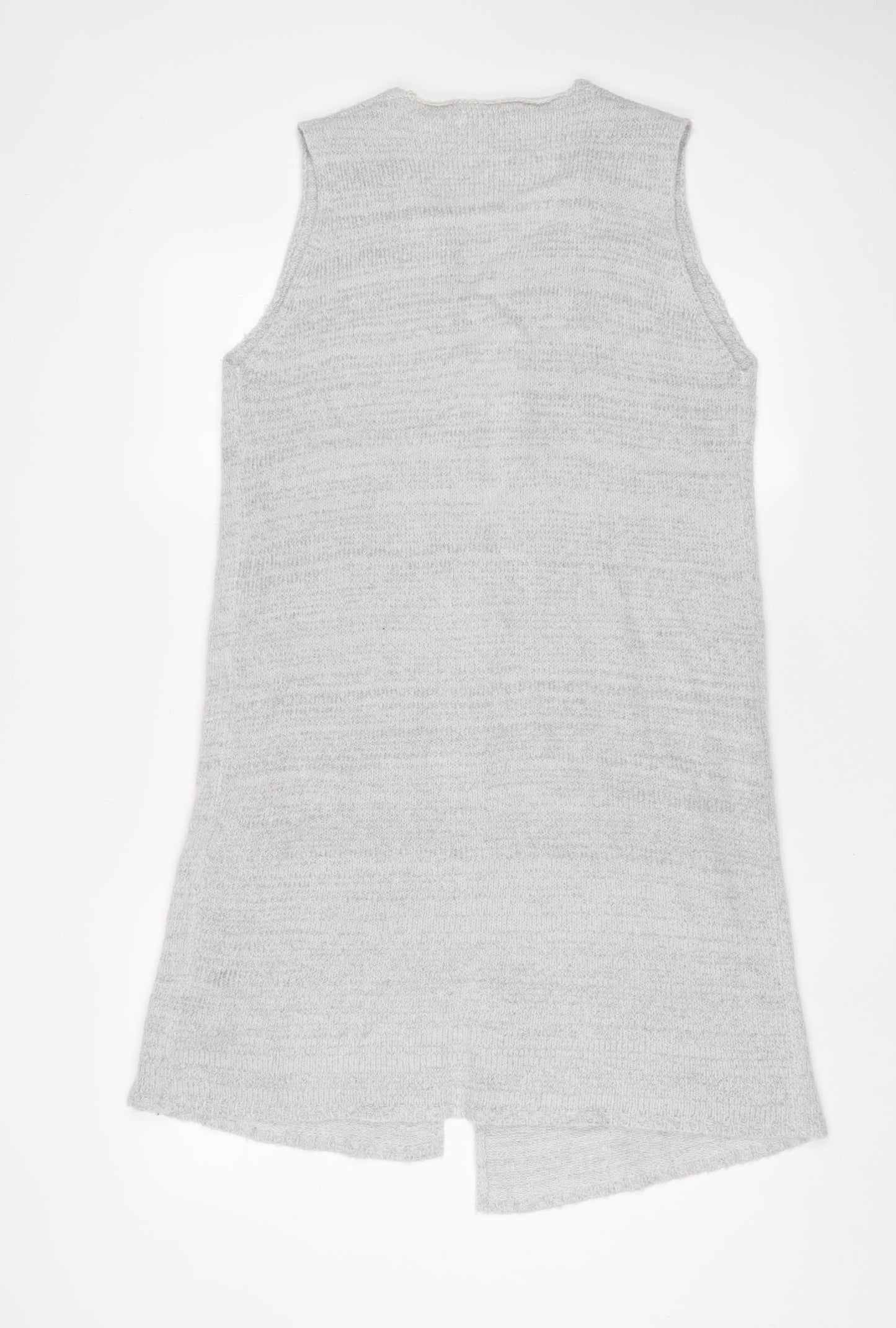 Fransa Womens Grey V-Neck Acrylic Cardigan Jumper Size S - Open