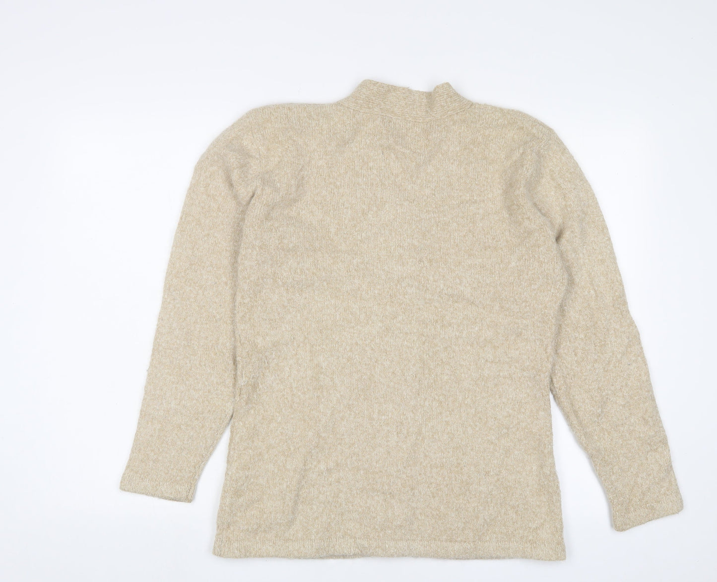 Sarah Dunnway Womens Gold V-Neck Nylon Cardigan Jumper Size M - Glitter