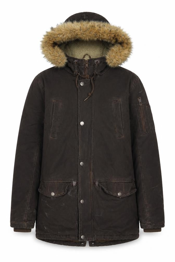 Blend Womens Brown Anorak Coat Size M Zip - Pockets