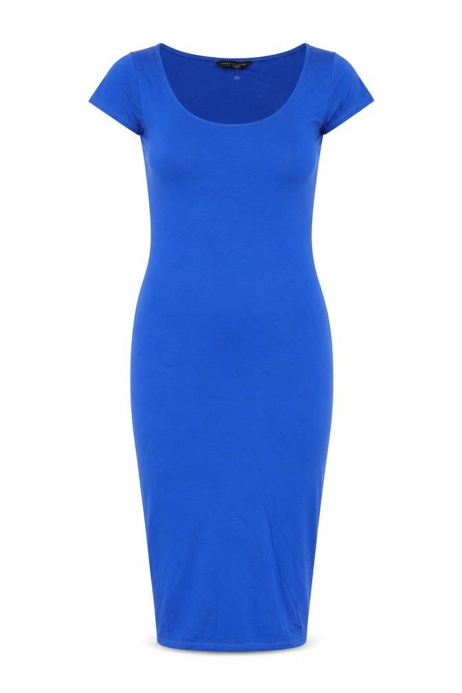 Dorothy Perkins Womens Blue Viscose Bodycon Size 10 Scoop Neck Pullover