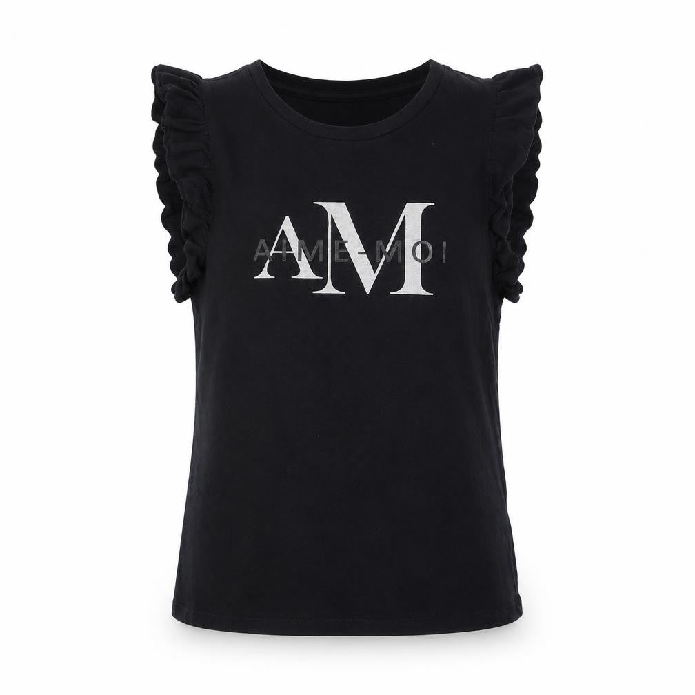 River Island Womens Black Cotton Basic Tank Size 12 Crew Neck - Aime-Moi