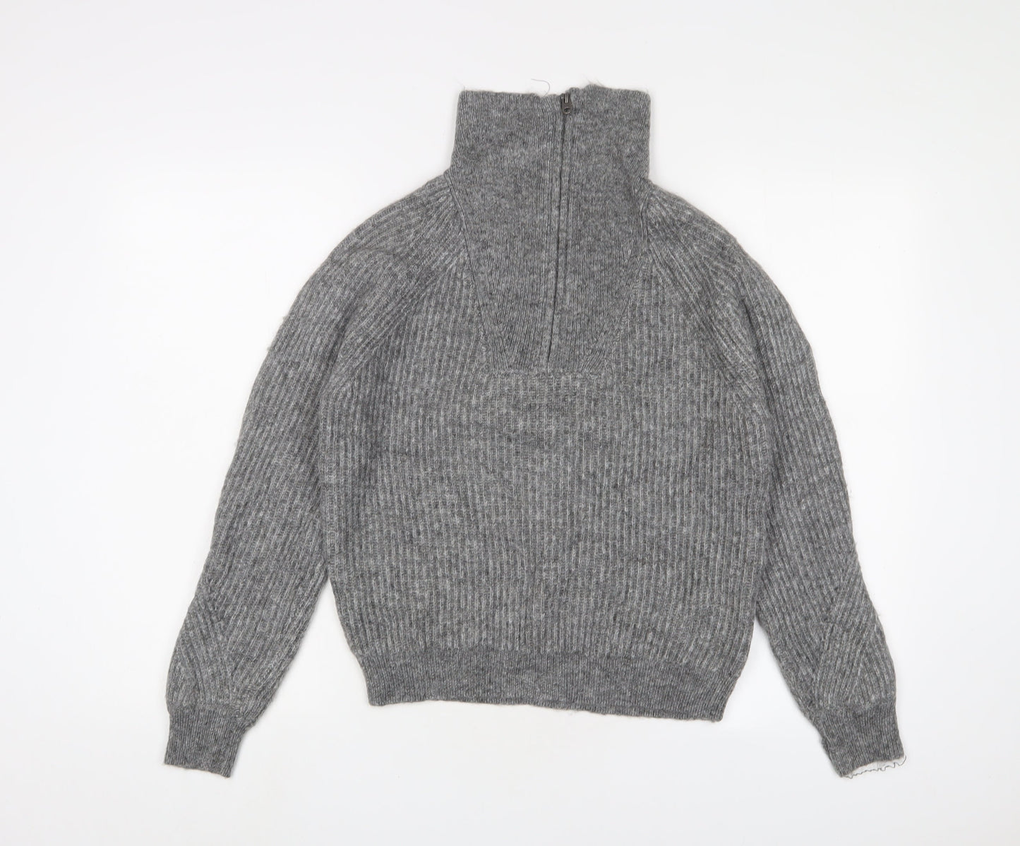 Marks and Spencer Womens Grey High Neck Acrylic Pullover Jumper Size S