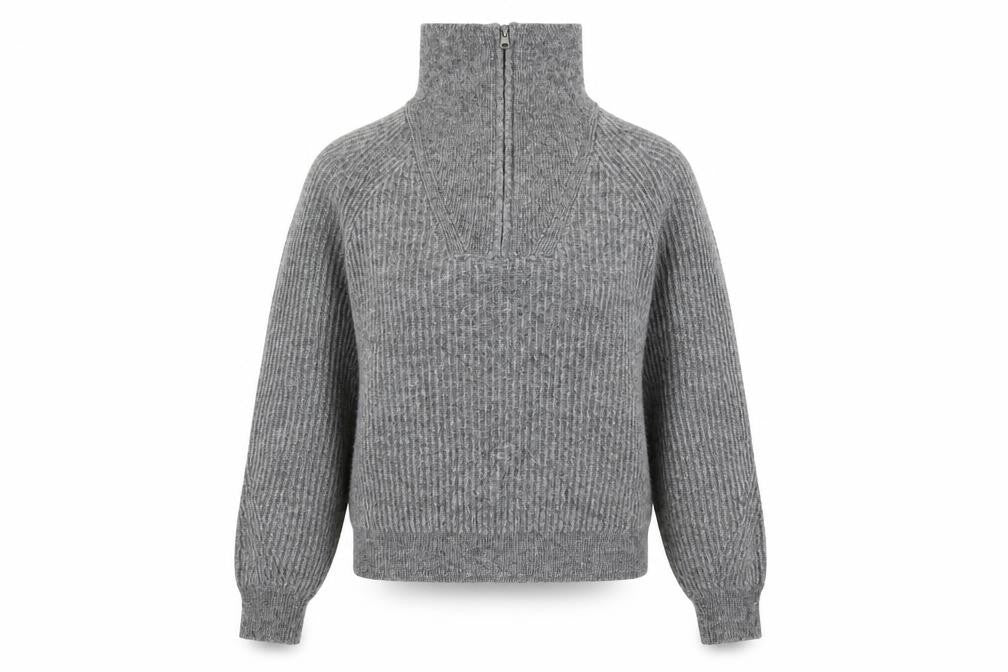 Marks & Spencer Womens Grey High Neck Acrylic Pullover Jumper Size S