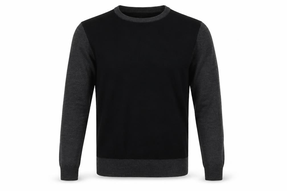 New Look Mens Black Crew Neck Acrylic Pullover Jumper Size M Long Sleeve