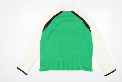 Next Womens Green Round Neck Acrylic Pullover Jumper Size M