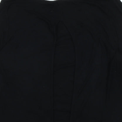 Phase Eight Womens Black Elastodiene Tunic Blouse Size 10 Scoop Neck - Logo