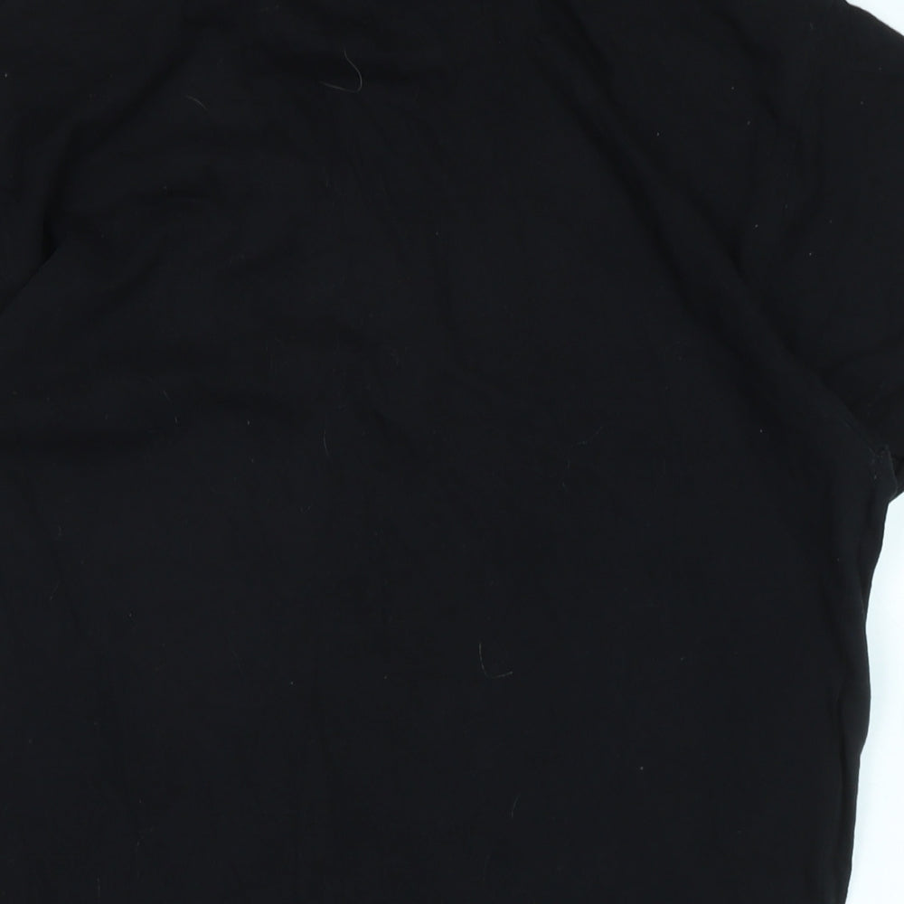Cartoon Network Womens Black Cotton Basic T-Shirt Size XS Crew Neck - Logo