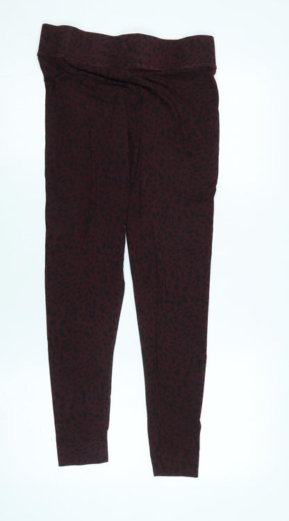 Marks & Spencer Womens Red Polyester Capri Leggings Size 14 L24 in