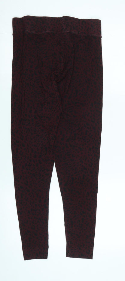 Marks & Spencer Womens Red Polyester Capri Leggings Size 14 L24 in