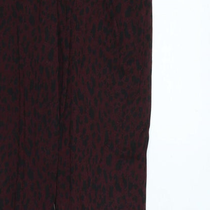Marks & Spencer Womens Red Polyester Capri Leggings Size 14 L24 in