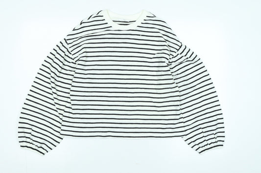 Marks and Spencer Girls Black Crew Neck Cotton Pullover Jumper Size 12-13 Years