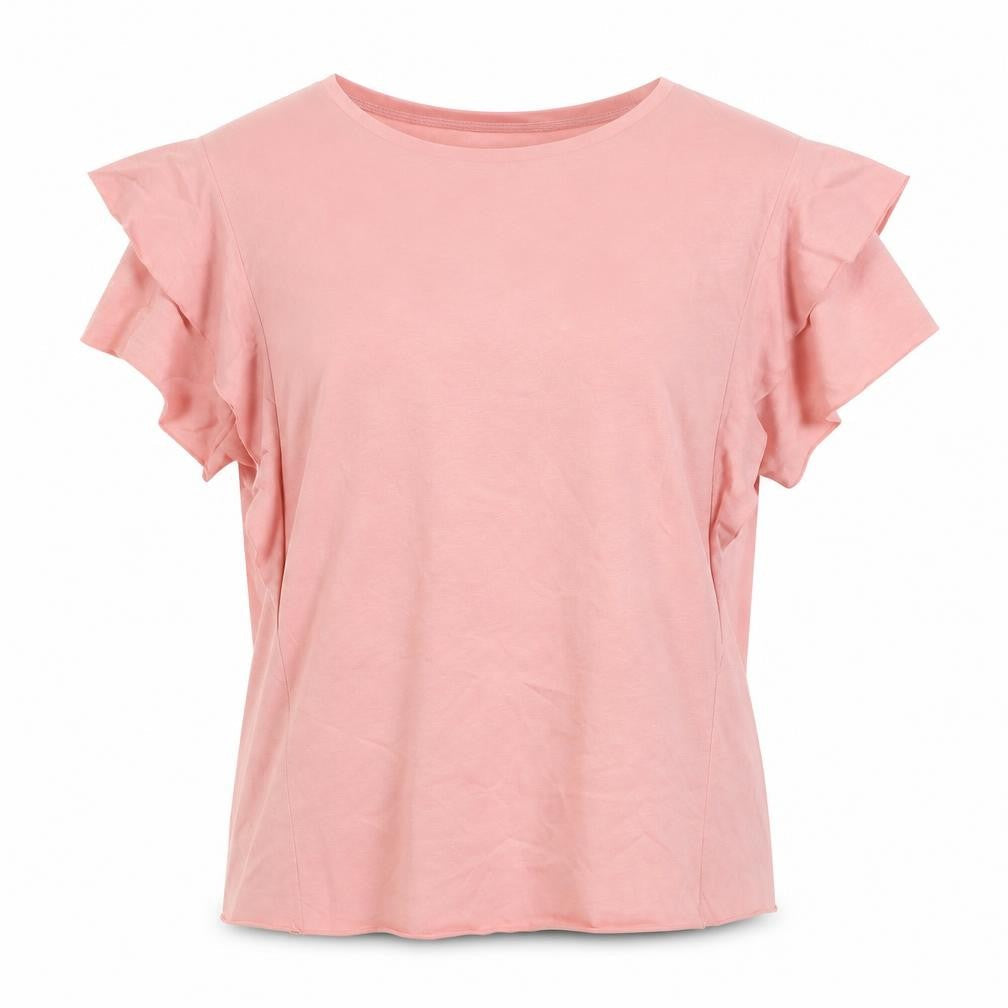 Zara Womens Pink Cotton Basic T-Shirt Size M Scoop Neck