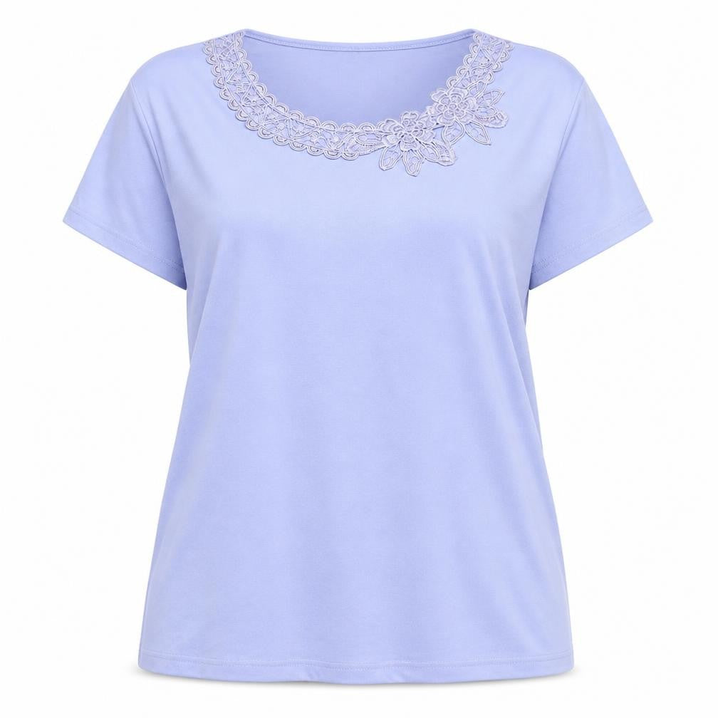 // text Womens Purple Cotton Basic T-Shirt Size XL Scoop Neck