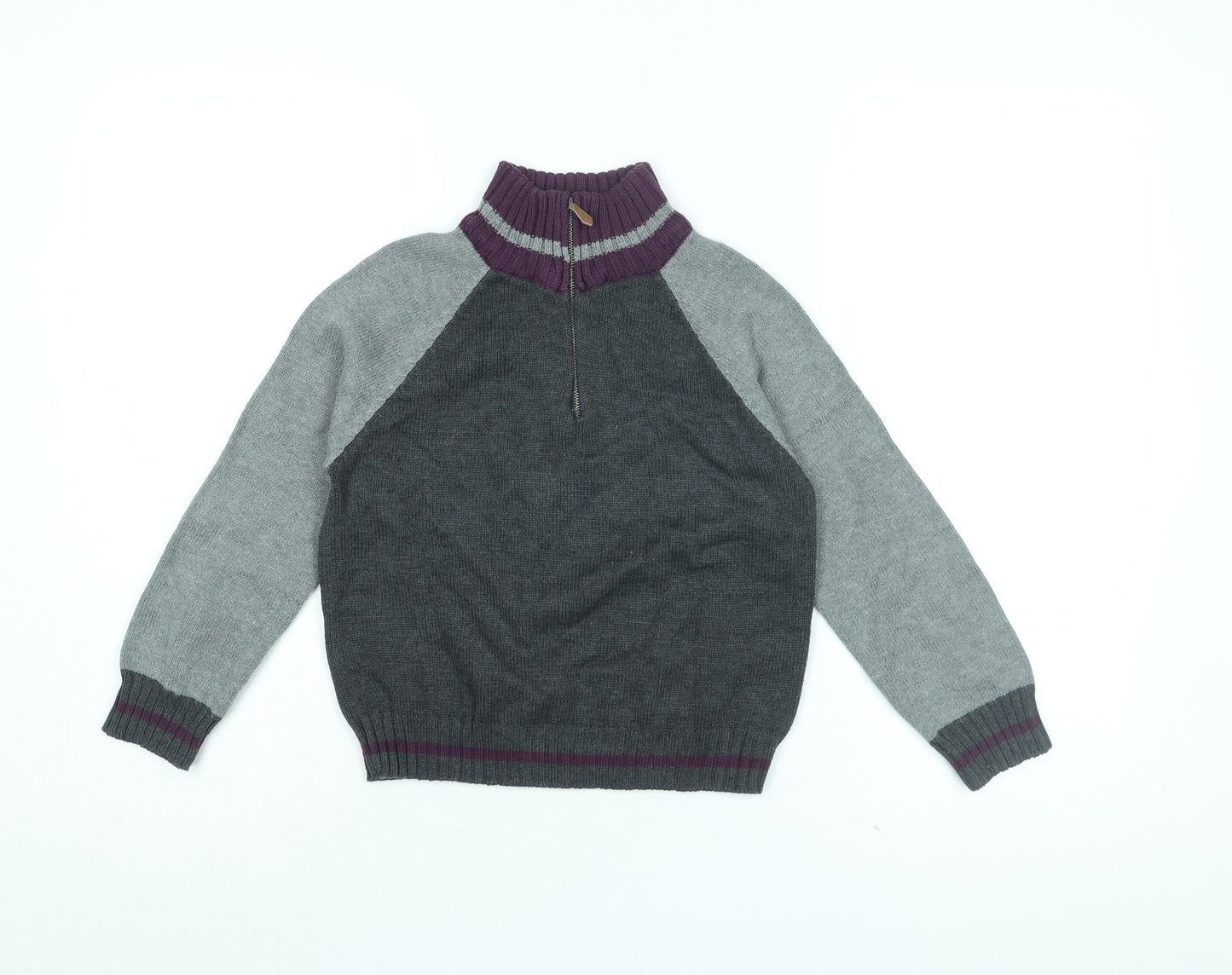 Little Legend Boys Grey Cotton Pullover Sweatshirt Size 5-6 Years Zip