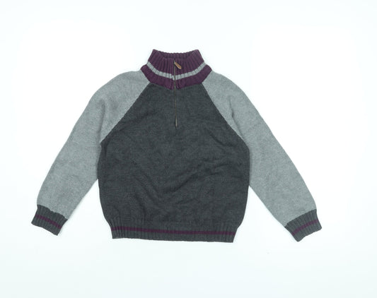 Little Legend Boys Grey Cotton Pullover Sweatshirt Size 5-6 Years Zip