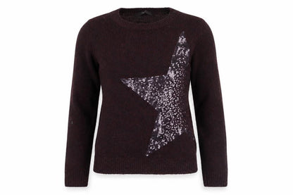 Next Womens Red Round Neck Acrylic Pullover Jumper Size 6 - Sequin Star