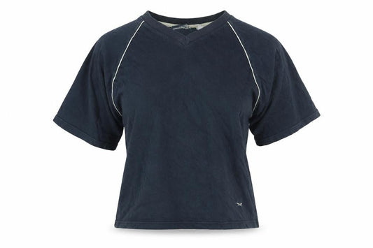 Wolsey Womens Blue Cotton Basic T-Shirt Size M V-Neck