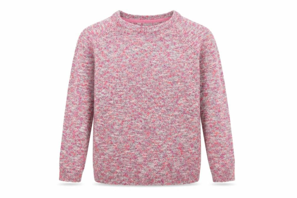 Bonprix Womens Pink Round Neck Acrylic Pullover Jumper Size M