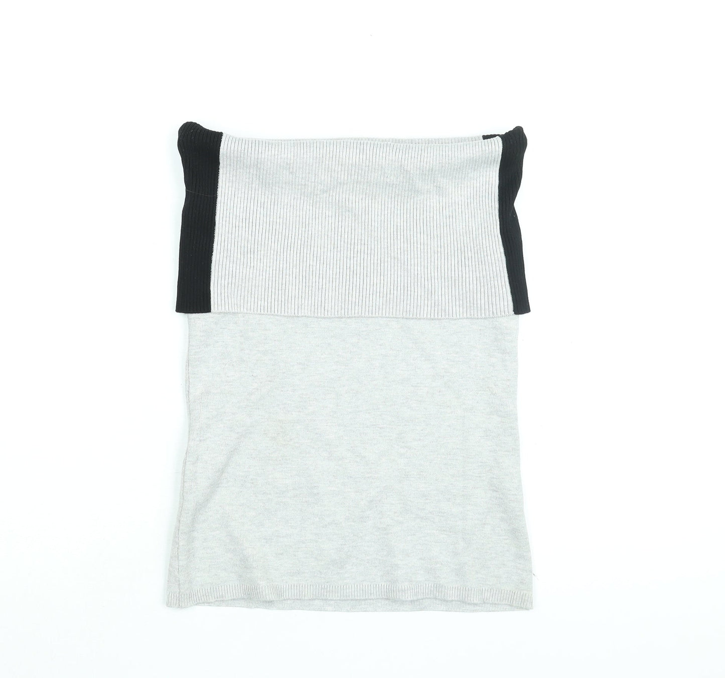 Lindex Womens Grey Viscose Basic T-Shirt Size XS Off the Shoulder
