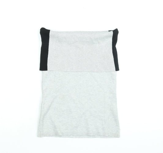 Lindex Womens Grey Viscose Basic T-Shirt Size XS Off the Shoulder