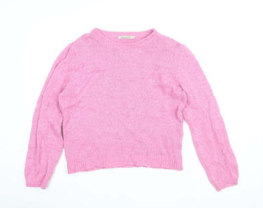 Vanessa Alexandra Womens Pink Round Neck Wool Pullover Jumper Size XL