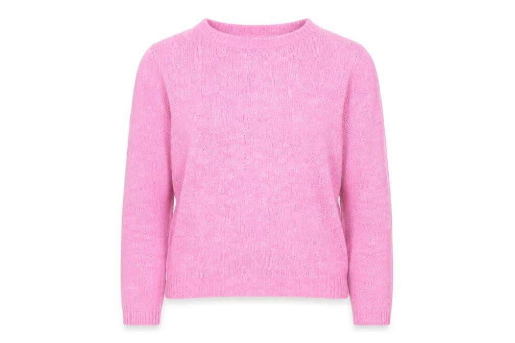 Vanessa Alexandra Womens Pink Round Neck Wool Pullover Jumper Size XL