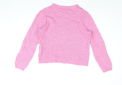 Vanessa Alexandra Womens Pink Round Neck Wool Pullover Jumper Size XL